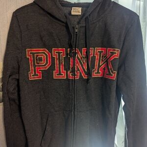 PINK Victoria's Secret Black Zip-Up Hoodie